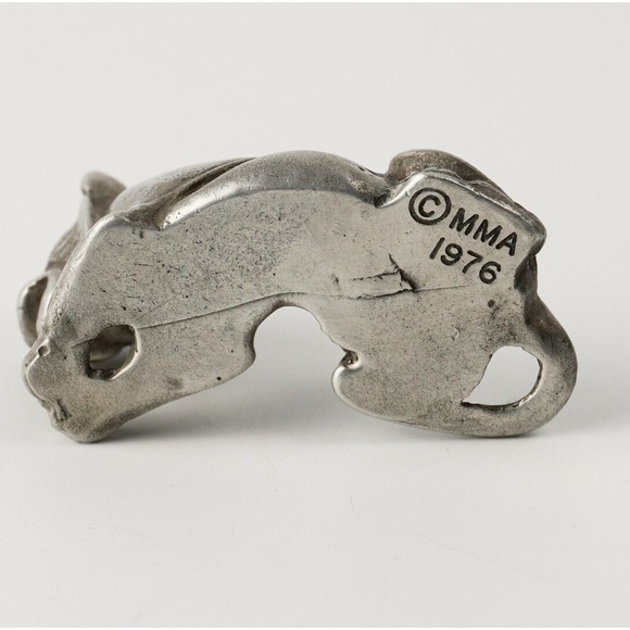 Metropolitan Museum Art 2" Pewter Egypt Lion Figurine 1976 MMA King Tut Exhibit - Picture 2 of 10